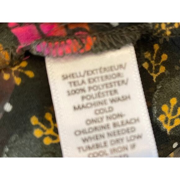 NWT LOFT Sheer Black Floral Polka Dot Button Down Shirt, Size XXL - Picture 9 of 13